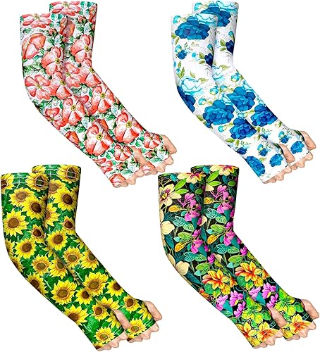 Miniatura 43 de 4 Pairs Gardening Sleeves Anti-Slip Arm Protection with Thumb Hole Sun Sleeve Cooling Arm Sleeves for Women Men Outdoor
