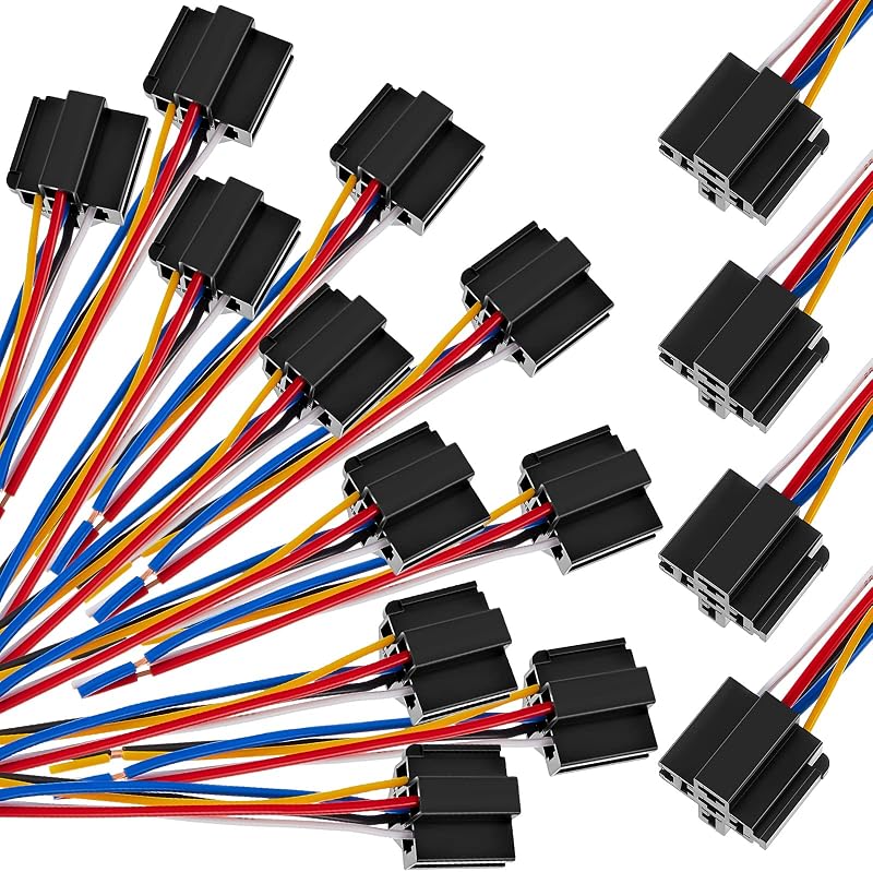 Soquete para Relé Fabbay de 5 Pinos 12 V 40 A SPDT com Chicote – Kit com 15 unidades