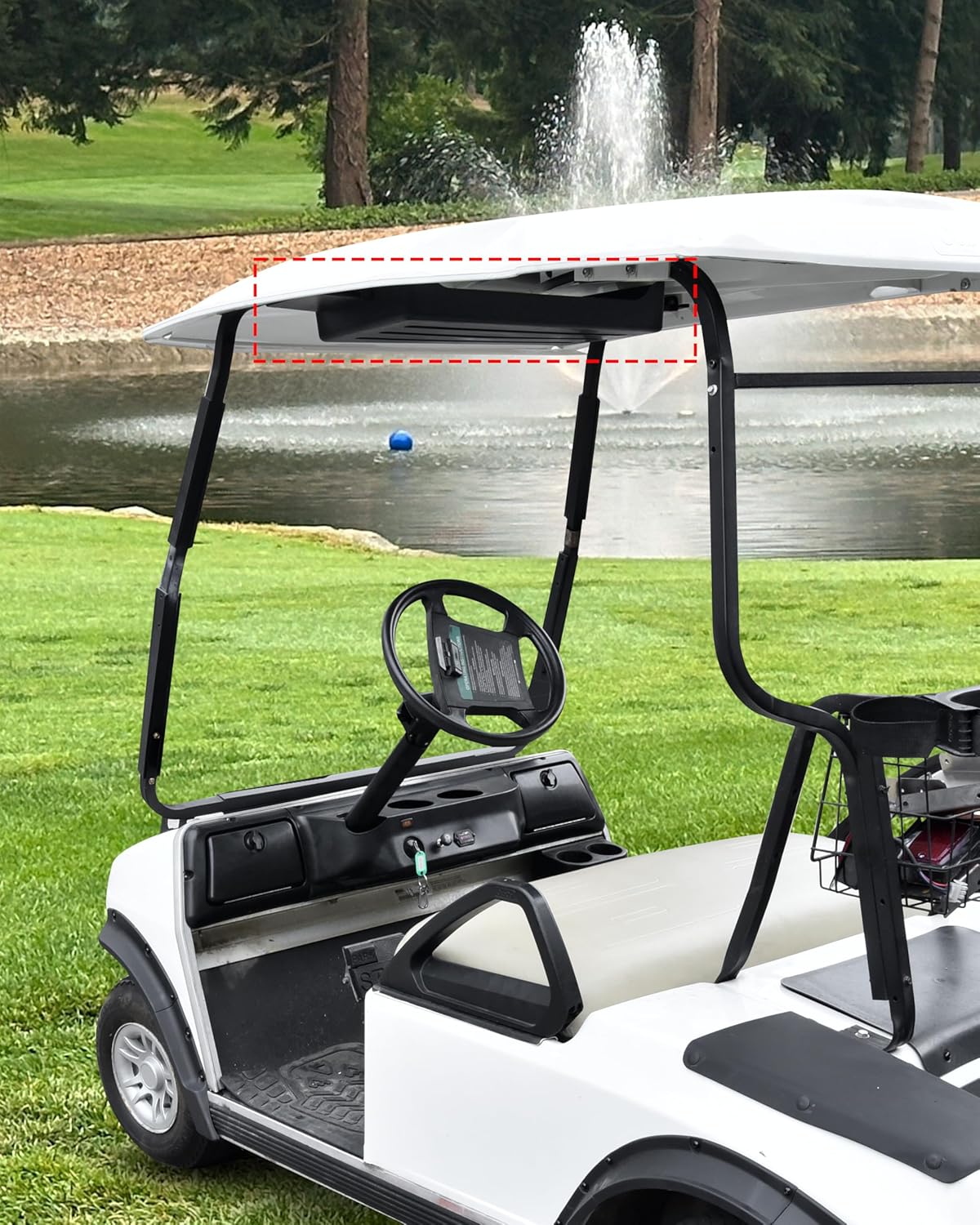 SAUTVS Front Overhead Storage Tray for Club Car DS 2006 Golf Cart Accessories, Roof Front Storage Box Ceiling Organizer Tray Compatible with Club Car DS 2006 Standard Factory Golf Cart