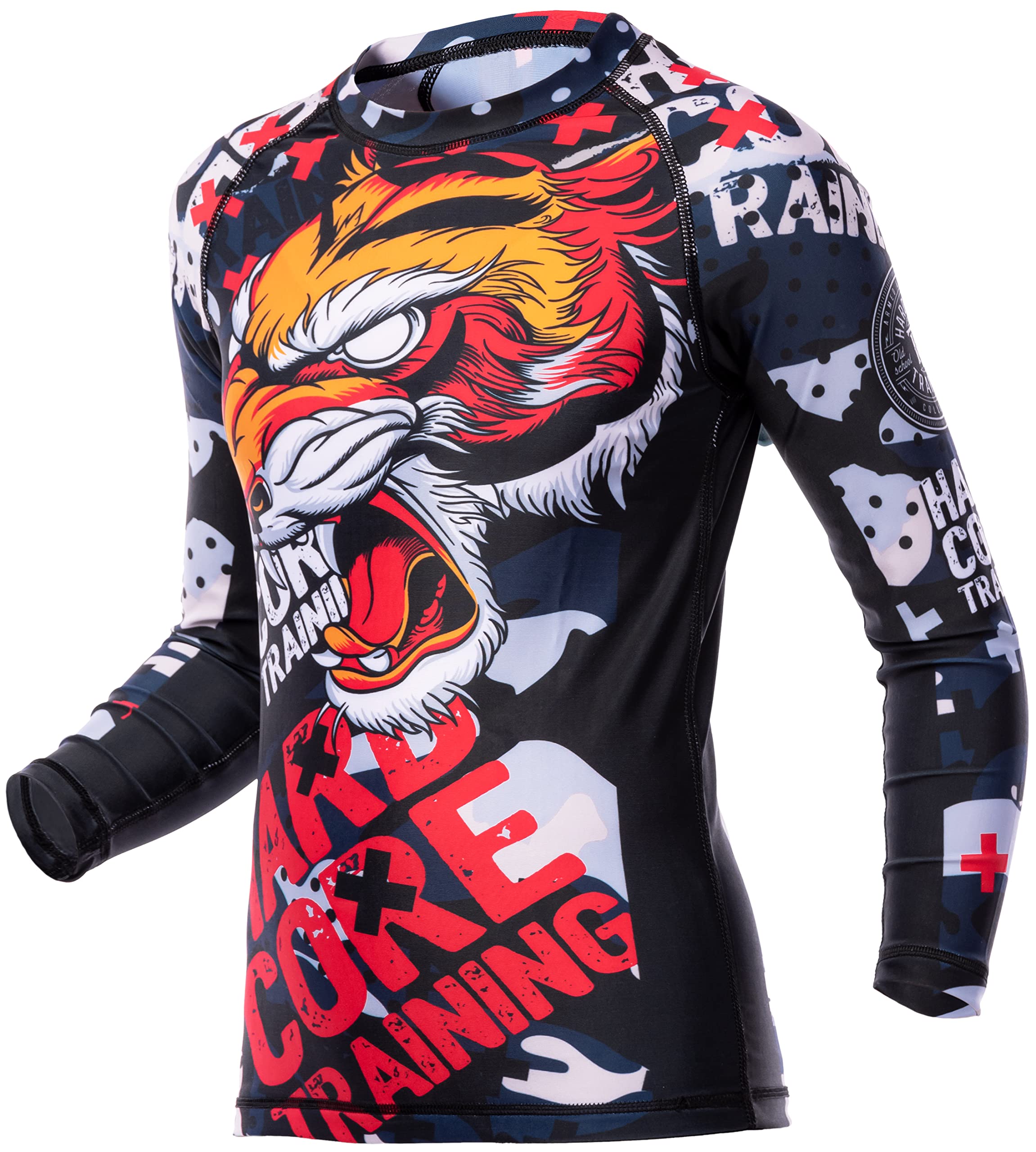Hardcore Training Kids Rash Guard Sakura Kompressionshemd Kinder Unisex Lange Ärmel Kampfsport BJJ Fitness Boxen No Gi Kindersportbekleidung