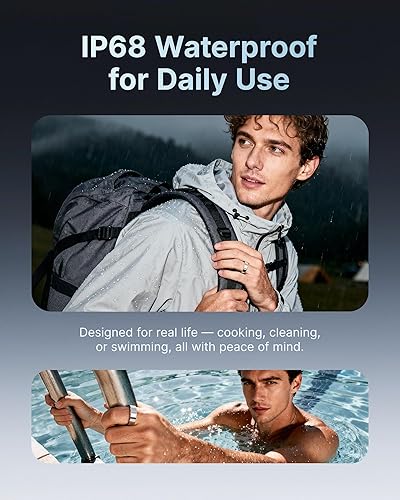 Miniatura 8 de Anillo inteligente para mujereshombres, anillo de seguimiento de actividad física con vibración de llamada y alarma, frecuencia cardíaca, oxígeno en