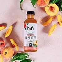 Vista 9 de Bai Té helado, melocotón Narino, superté con infusión de antioxidantes, elaborado con té real (té negro, té blanco), botellas de 18 onzas líquidas