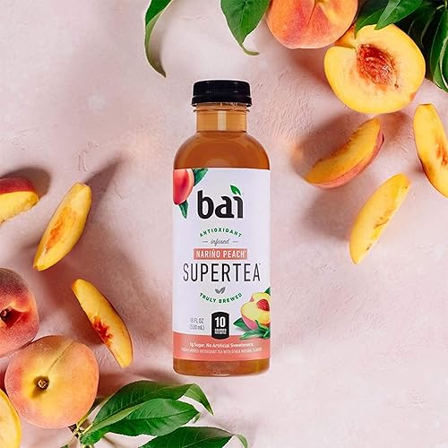 Miniatura 36 de Bai Té helado, Tanzania Lemon, superté con infusión de antioxidantes, elaborado con té real (té negro, té blanco), botellas de 18 onzas líquidas