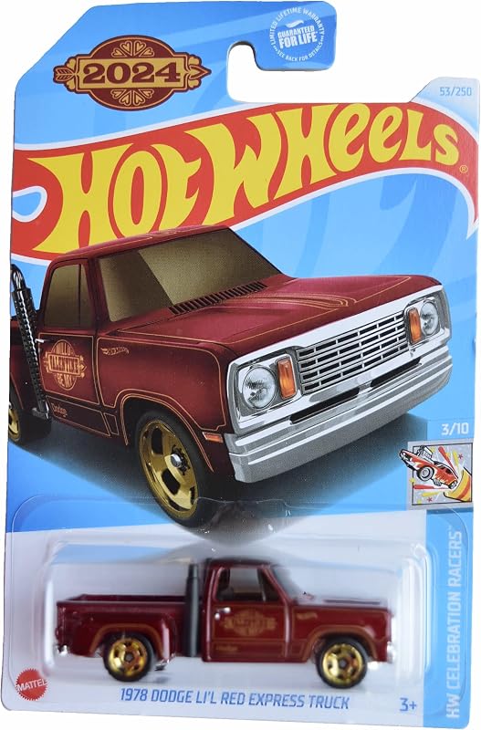 Hot Wheels 1978 Dodge Li'l Red Express Truck, HW Celebration Racers 3/10 [red] 53/250