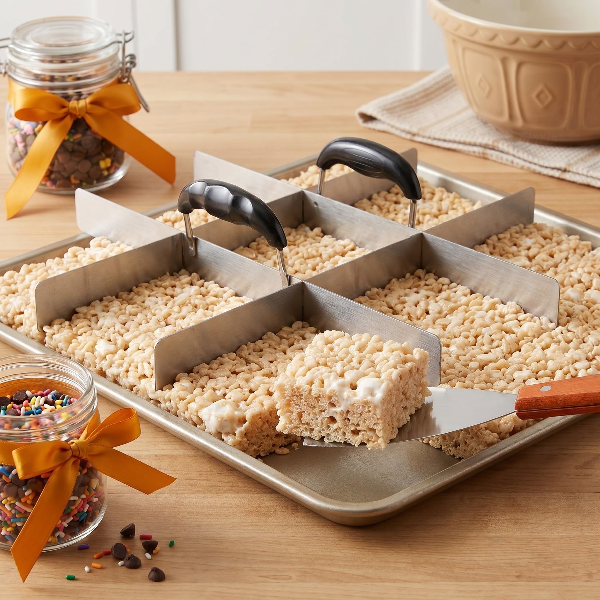 Separador de Pasteles de Acero Inoxidable, 9 Compartimentos, para Porciones