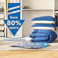 Vista 2 de Bolsas de almacenamiento al vacío 10 combo (5 jumbo/5 grandes), bolsas de embalaje de plástico, bolsas ahorradoras de espacio para ropa, almohadas