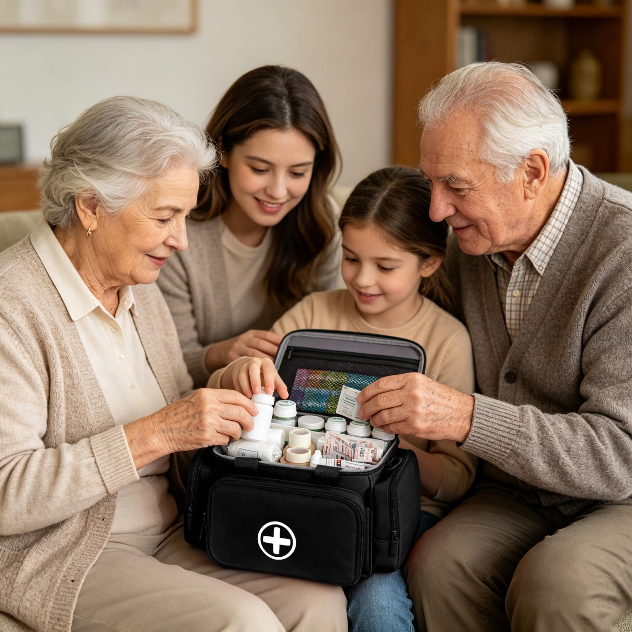 Borsa di pronto soccorso vuota, borsa medica professionale, borsa medicinale grande, borsa di emergenza per infermieri, medico di famiglia, assistenza domestica, viaggio o emergenza, Nero , 27 x