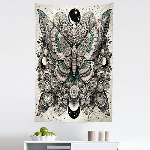 Miniatura 515 de Ambesonne Tapiz gótico, patio con hiedra encantada en la puerta antigua al bosque, colgante de pared ancho para dormitorio, sala de estar, 2-Verde