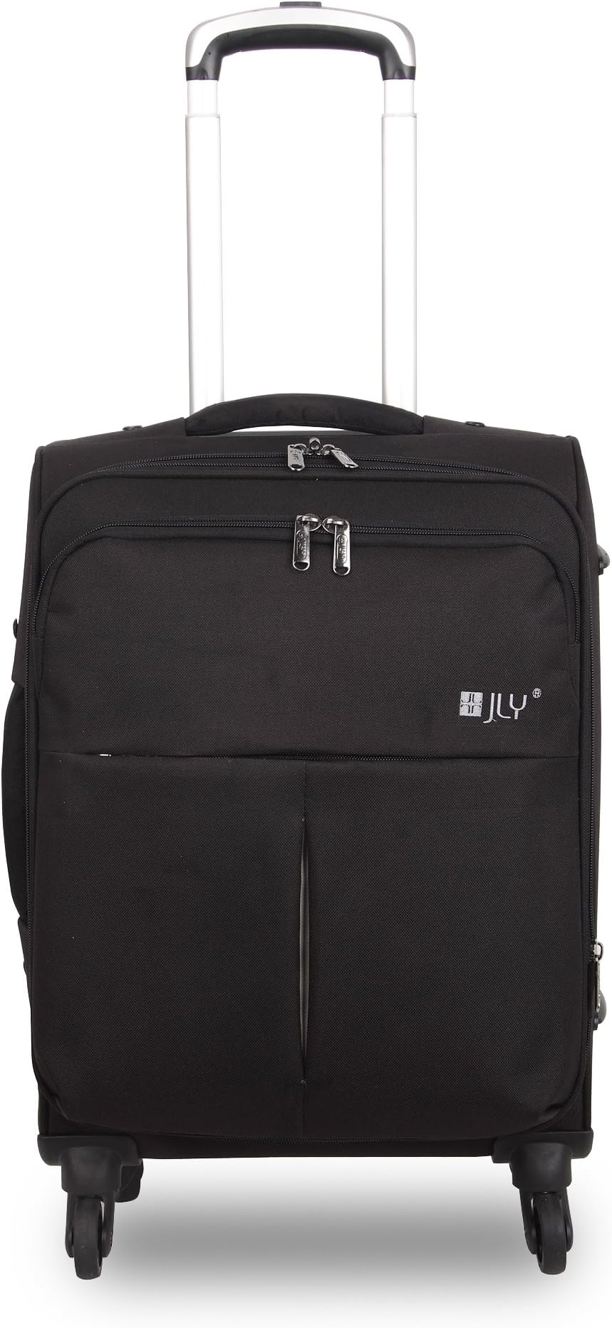 JLY 4 Wheel Lightweight Soft Suitcase Luggage Case 18"/23"/28" Sizes 8226-F (Black, 23")