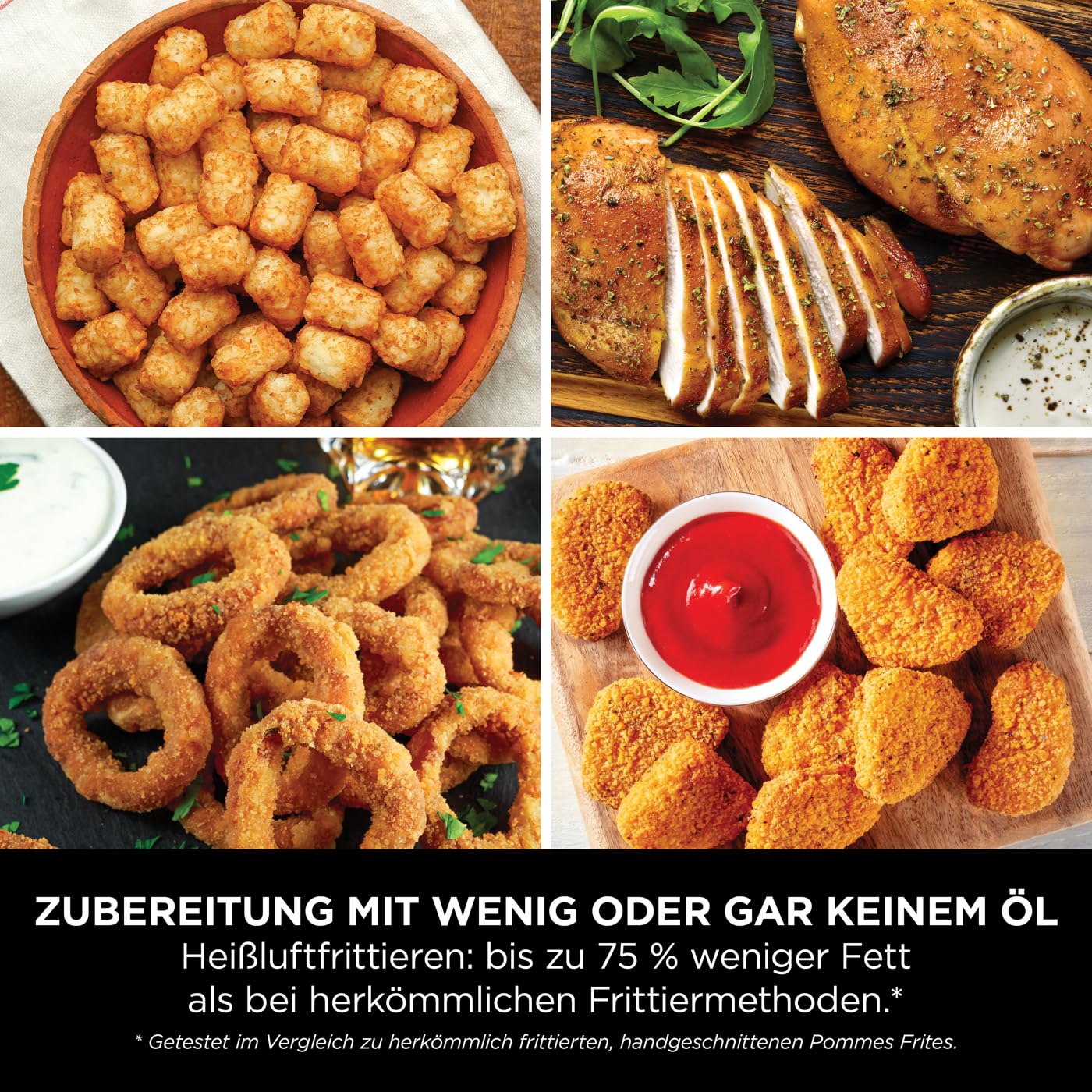Ninja Double Stack Heißluftfritteuse, 7,6L Digitale Air Fryer Doppelkorb mit 4 Kochstufen, 2 Schubladen, 2 Gestelle, Platzsparendes Design, 6 Kochfunktionen, 6 Portionen, Schwarz SL300EU