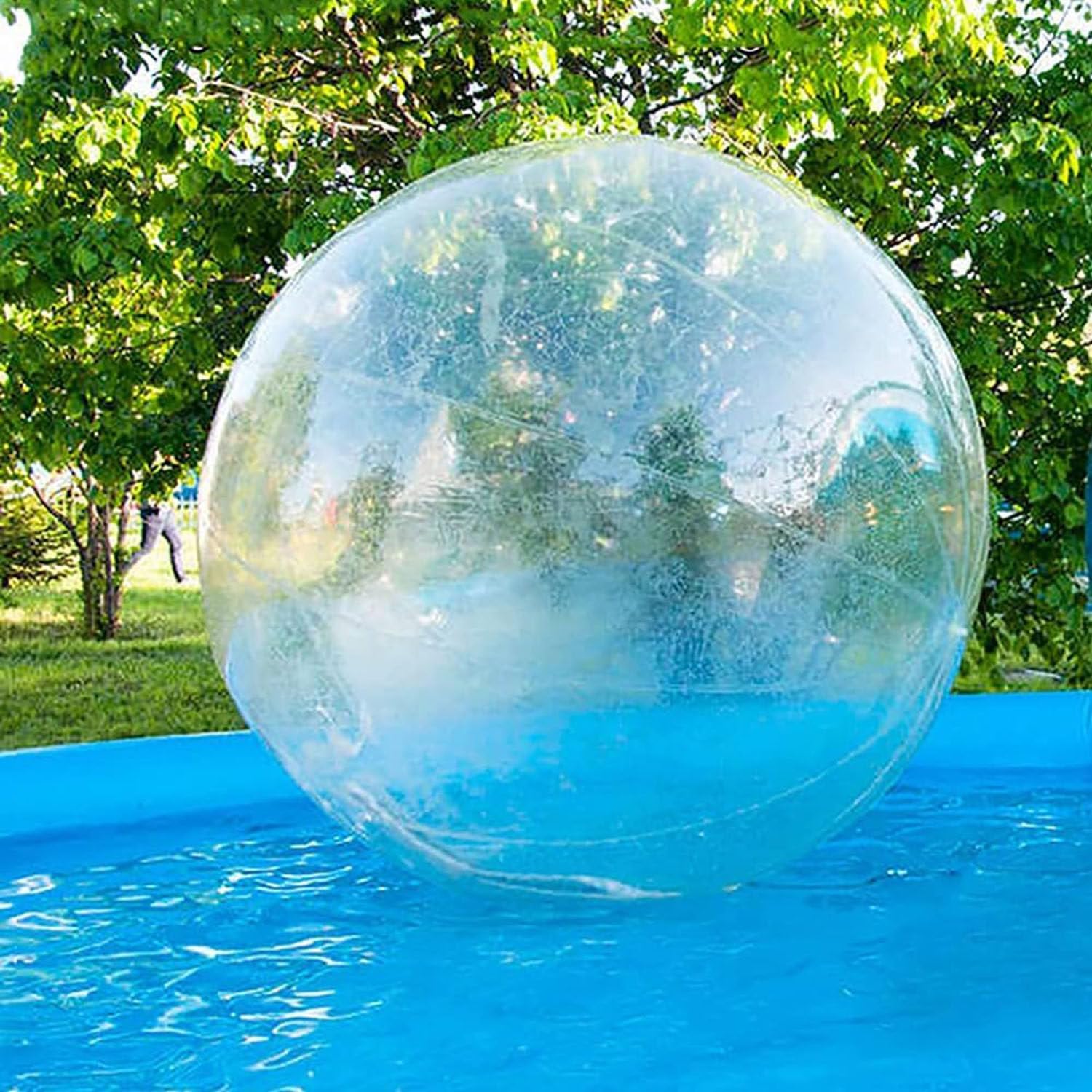 Bola Inflable para Caminar en el Agua, 1.5/2.2/2.5M Dia, Globo de Agua de PVC/TPU con Cremallera para Caminar en la Bola de Agua para Playas, con Bomba de Aire eléctrica (Dia2M)