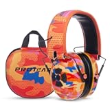 PROTEAR Bluetooth Wireless Headphones, Noise Canceling Hearing Protection for Work, Lawn Mowing, Construction, 1200mAh Rechargeable Ear Muffs, Includes Carrying Bag& USB Cable(Orange Camouflage)