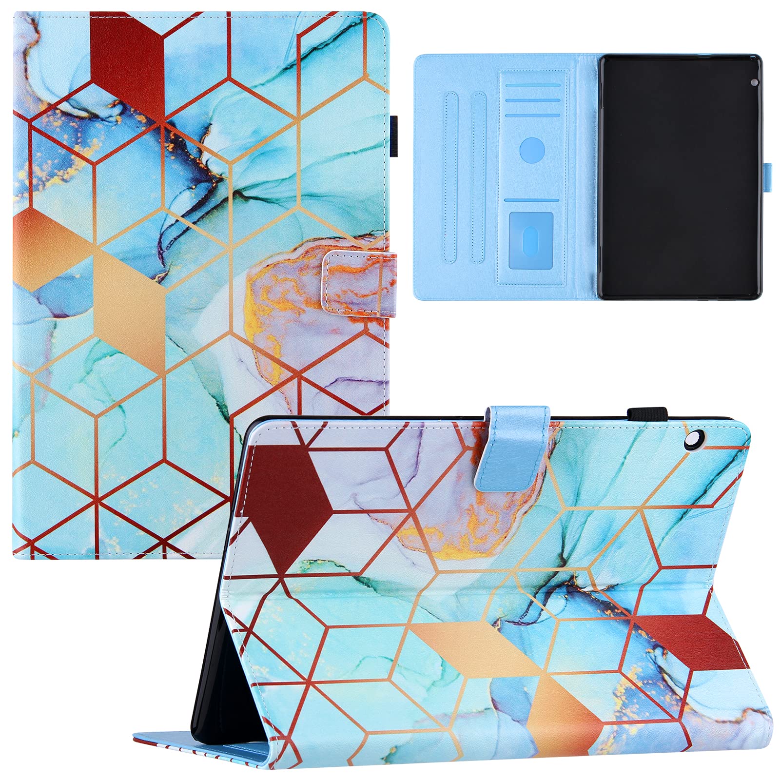 Étui En Cuir PU Avec Support Pour Huawei MediaPad T5 / M5 10.1 Pouces – Housse Avec Fente Pour Carte, Coque Intérieure TPU, Pour AGS2-W09, AGS2-W19, AGS2-L09