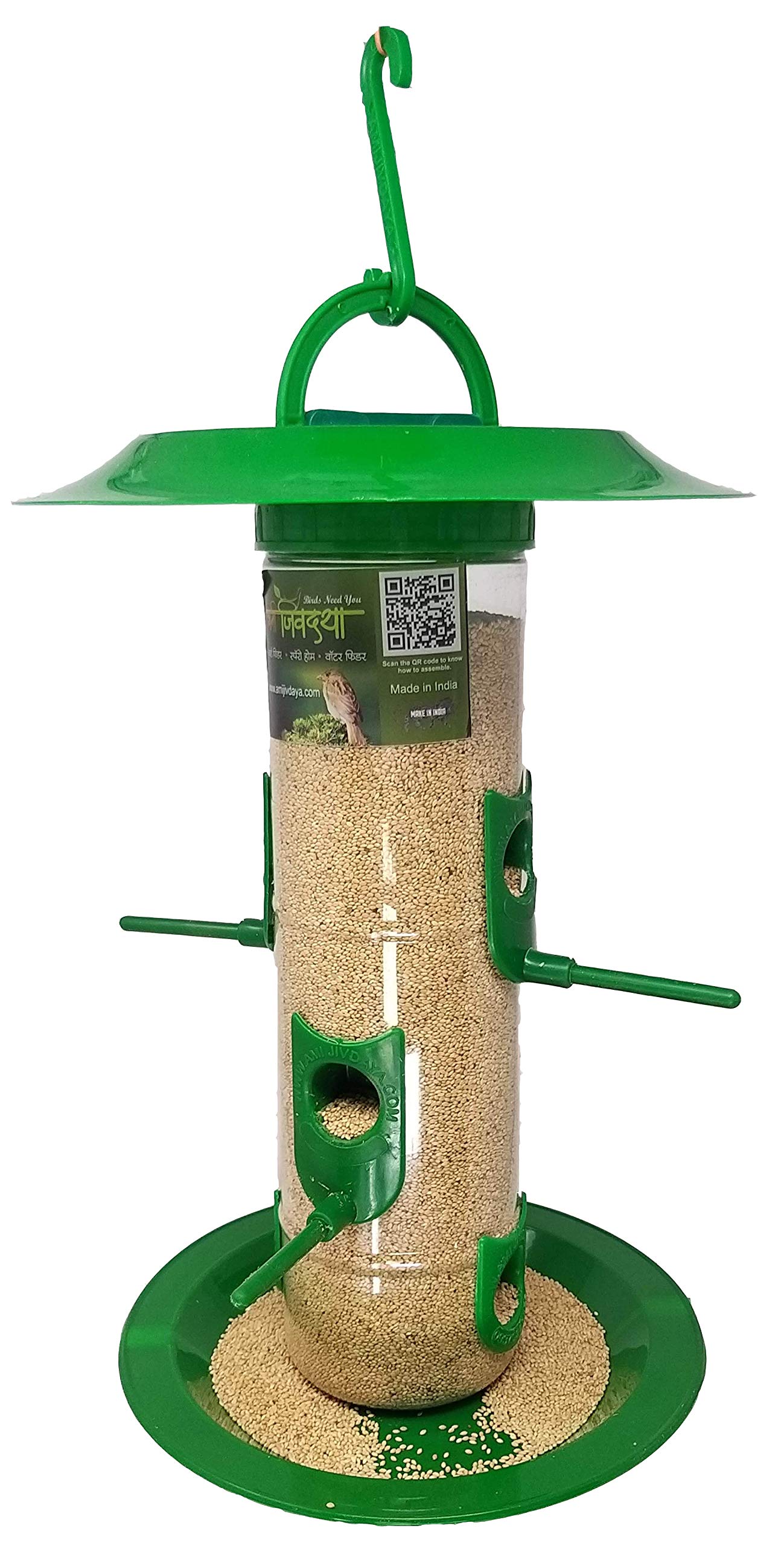 Amijivdaya Large Bird Feeder with Hut (Green and Transparent) (B07XRVMNVB) Amazon Price History, Amazon Price Tracker