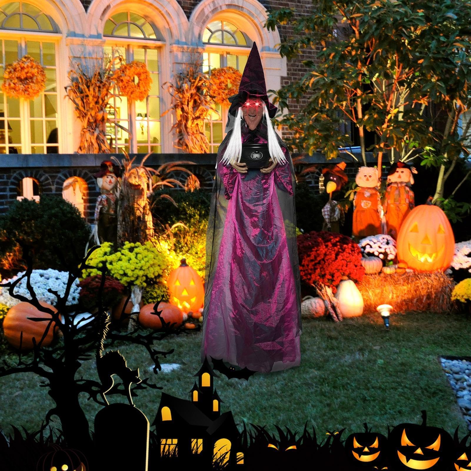 Czarownice Halloween 180 cm Animowane Krzyczące Rekwizyty Zewnętrzne