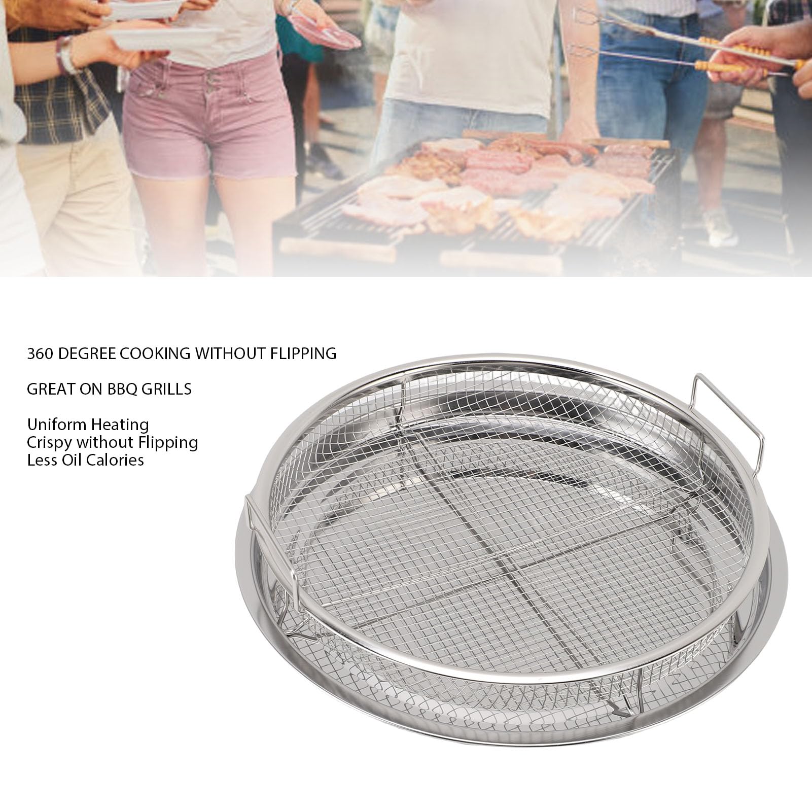 Bewinner Cestello Porta Croccante in Acciaio Inossidabile per Forno, 30cm