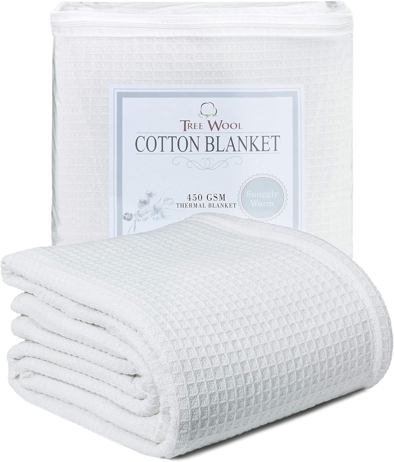 TreeWool 100 Cotton Thermal Blanket 440 GSM Soft Premium Breathable