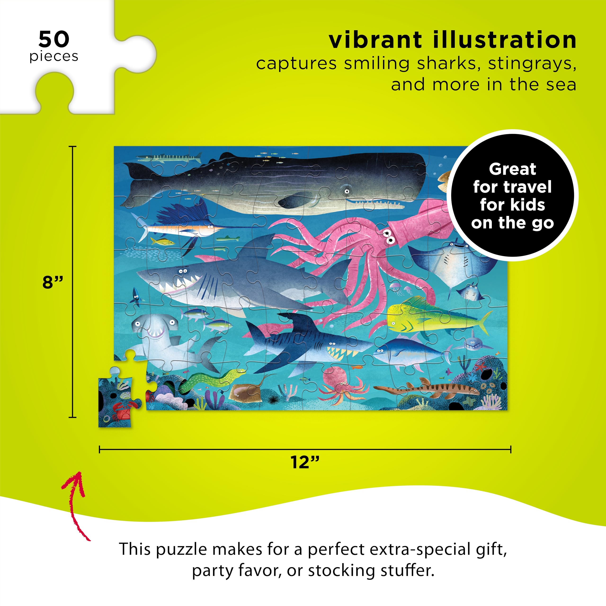Puzzle 50 Pezzi In Lattina Per Bambini – Shark Reef Di Crocodile Creek | Gioco Creativo E Colorato Da Collezione
