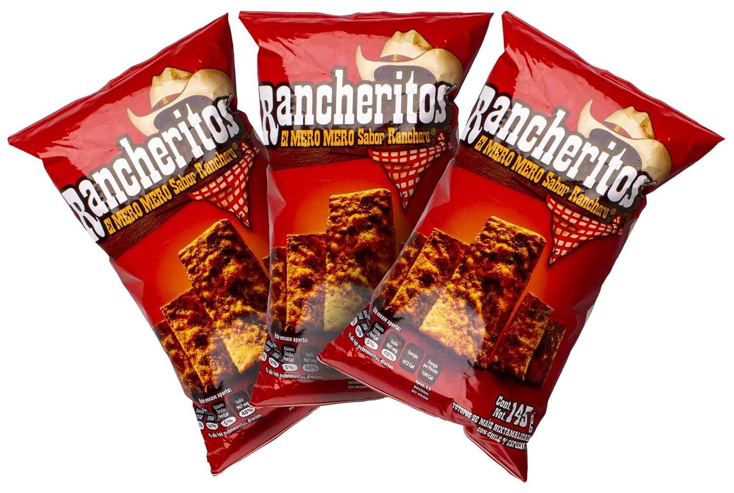 Sabritas Authentic Mexican Chips Large Bag Fresh Mexican Snacks-Cheetos Bolita, Torciditos, Colmillos, Flaming Hot, Crujitos, Churrumais, Ruffles, Rancheritos, Doritos 3-Pack (Rancheritos)