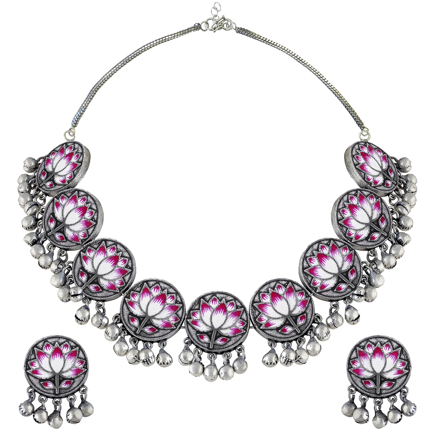 Peora Original Handcrafted Red Meenakri Choker Necklace with Earrings Jewellery Set for Women Girls (B09HKQN6JF) Amazon Price History, Amazon Price Tracker