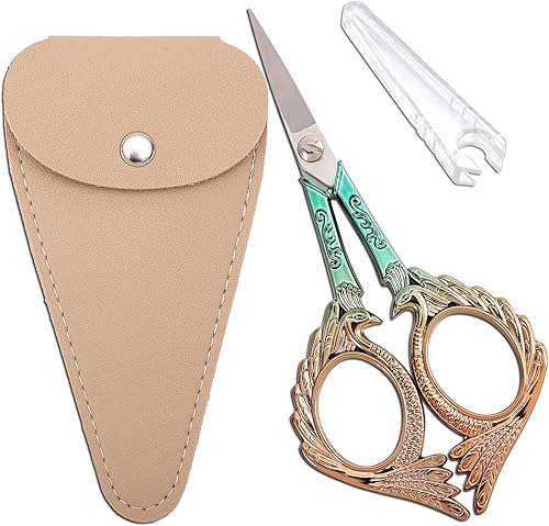 Tijeras de ganchillo con estuche, tijeras de costura, tijeras de hilo afiladas para bordar, manualidades, trabajo, costura, detalle, corte, lindo,