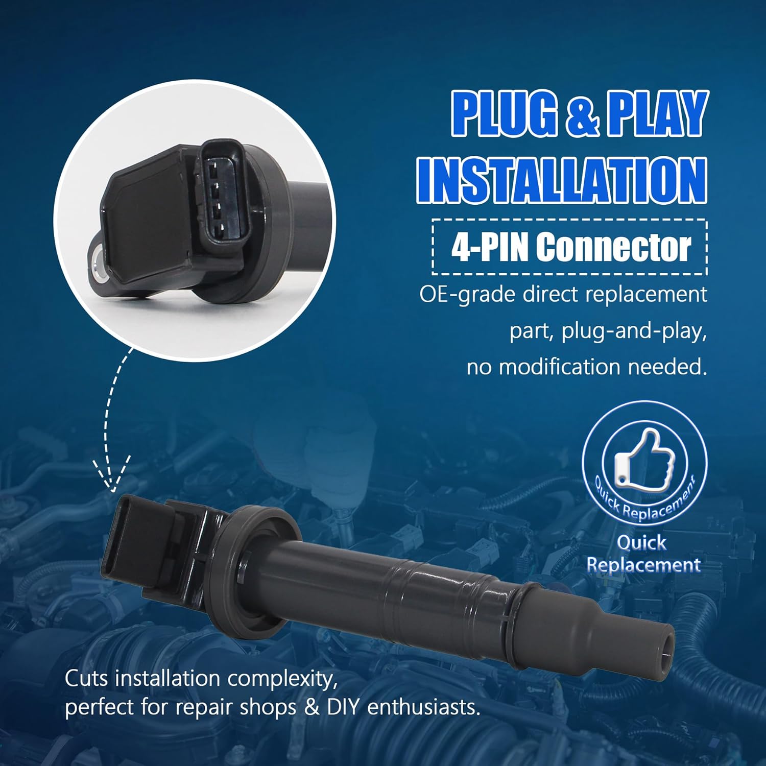 6 Set UF495 Ignition Coils 6176 Double Iridium Spark Plugs Fit for 2005-2015 Toyota Tacoma 2007-2009 Toyota FJ Cruiser 2003-2009 Toyota 4Runner 2005-2011 Toyota Tundra Replace# 5C1419 C1426