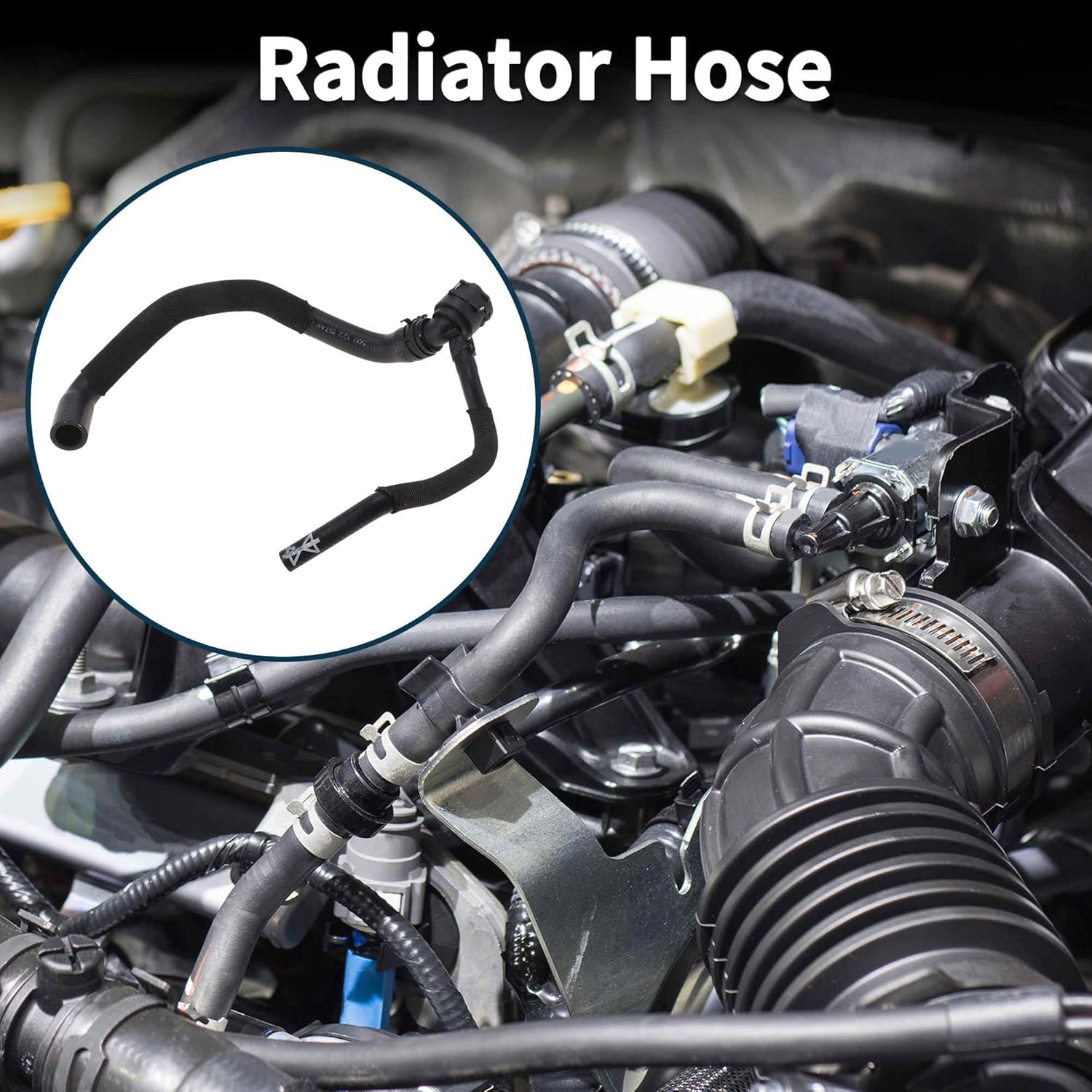 Radiator Hose Heater Pipe No.5Q0122157AK for Audi A3 Quattro 2.0L 2015-2020 Rubber Coolant Pipe Black 1 Pc