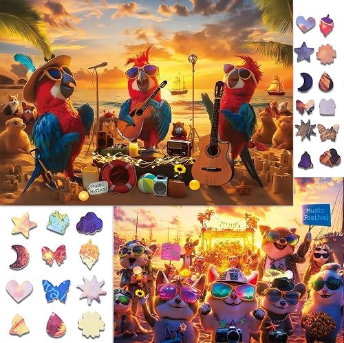 Pixlora Unique Jigsaw Puzzles 1000 Pieces for Adults, 2 Pack Puzzles 1000, Clear