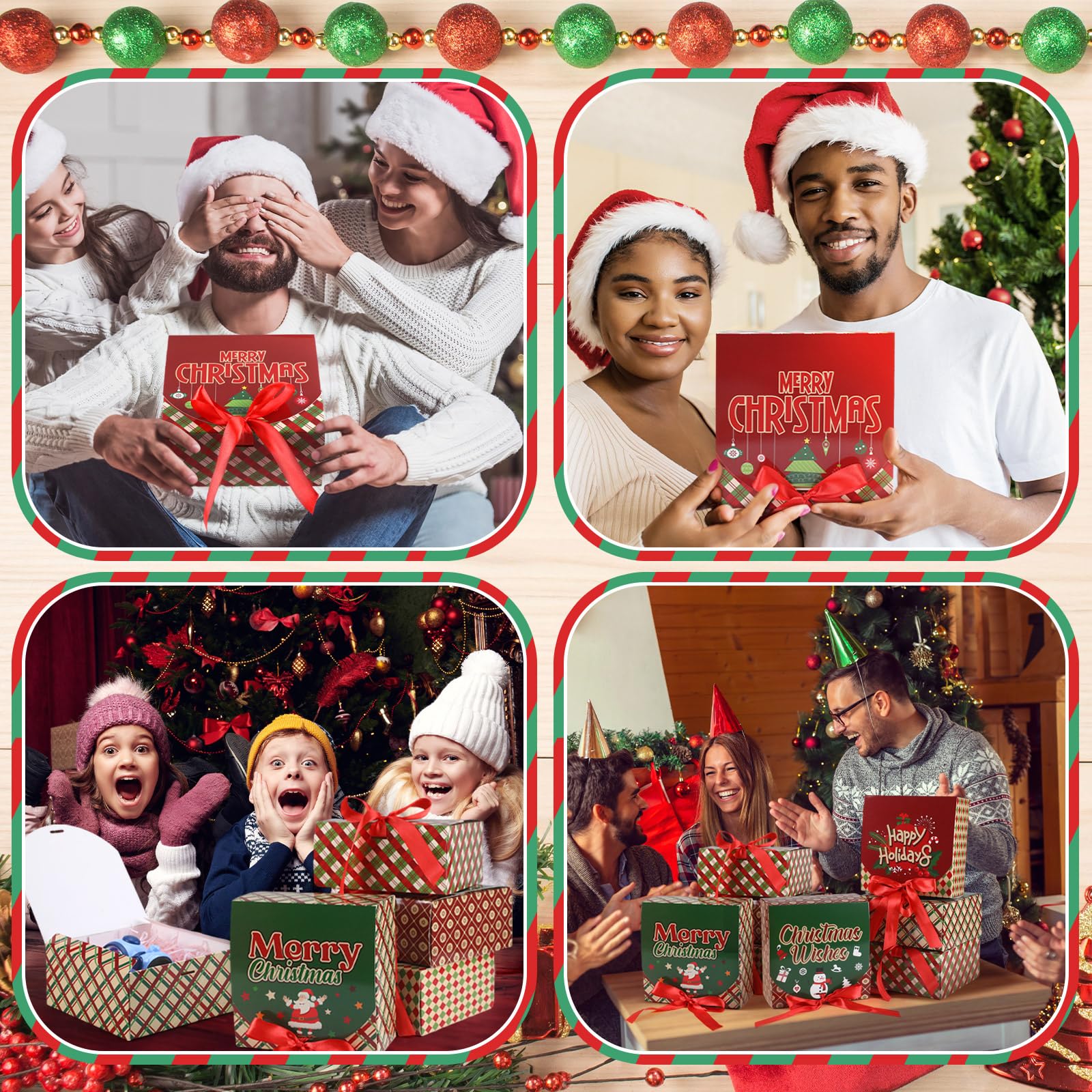 Amazon.com: Cholemy 24 Pcs Christmas Gift Boxes with Lids 6.7x6
