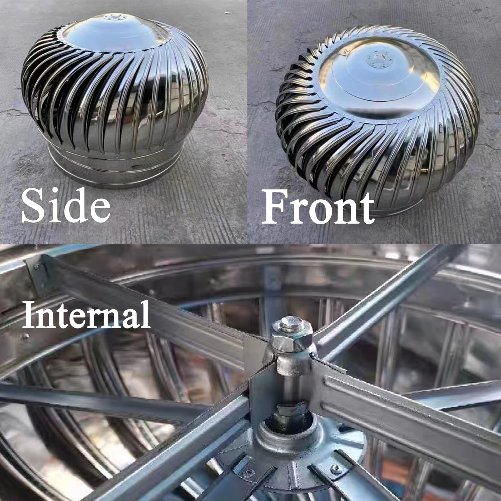 Schwenkbare Kaminhaube, energiesparende Belüftung aus 304 Edelstahl, wasserdichtes und winddichtes Design, verbessert die Luftqualität in Innenräumen, einfache Installation