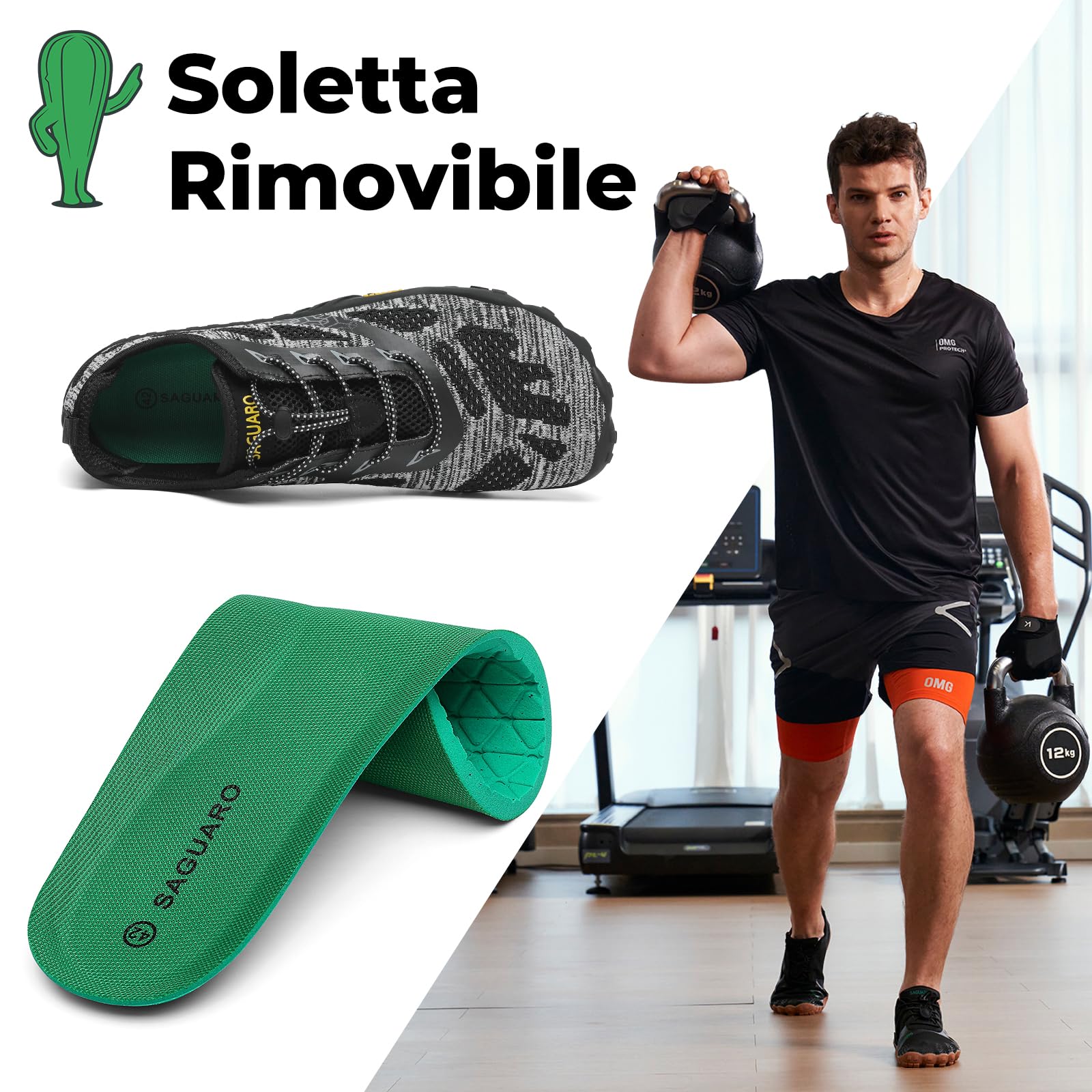 SAGUARO Scarpe Barefoot Shoes Minimaliste Scarpe da Trail Running Uomo Donna Gr.36-48