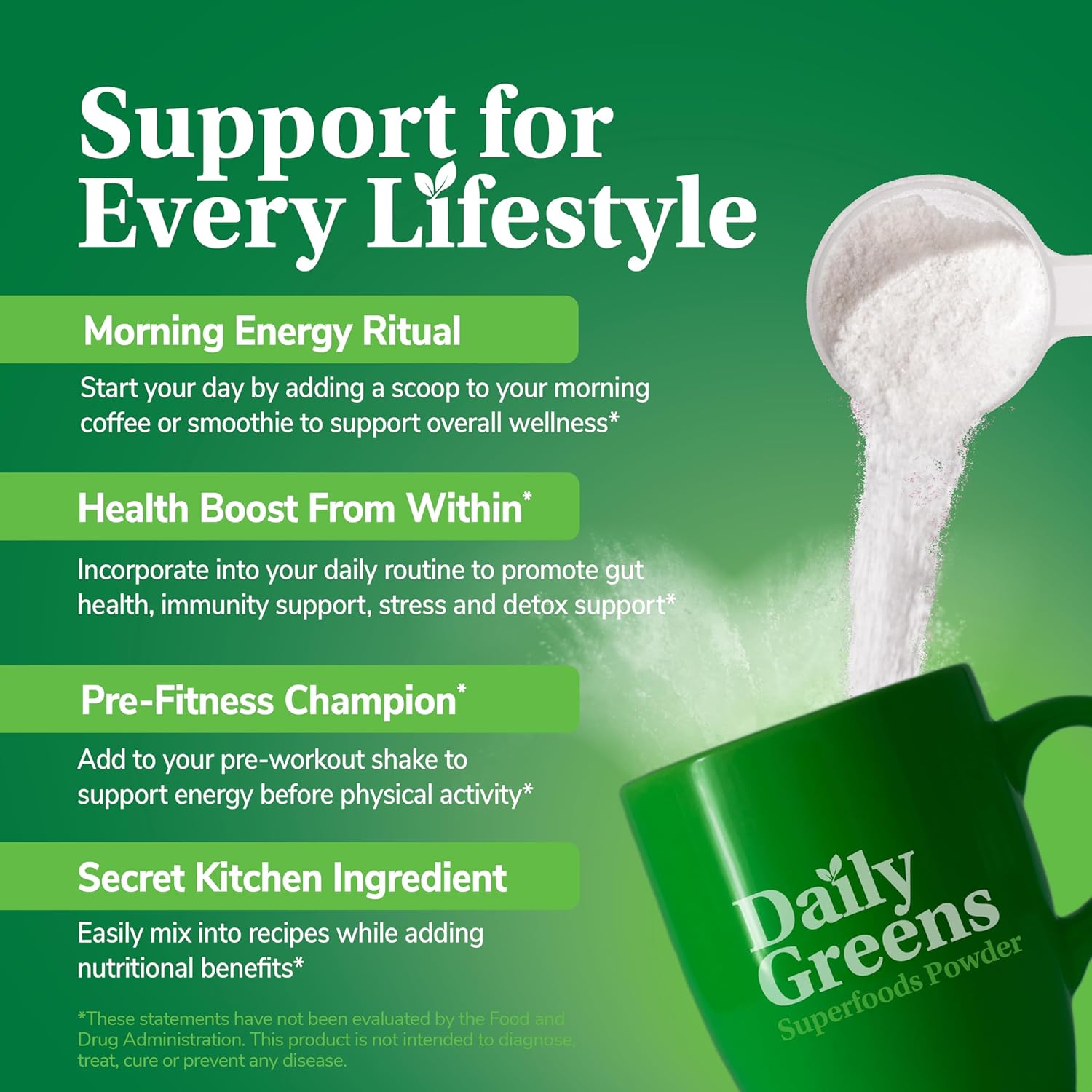 21st Century Daily Greens Superfoods Powder, (30 Serving), Packed with Greens, Fruits, Vegetables, Probiotics & Botanicals, for Gut Health, Detox, Immune, & Energy Support, Natural Lemon-Lime Flavor