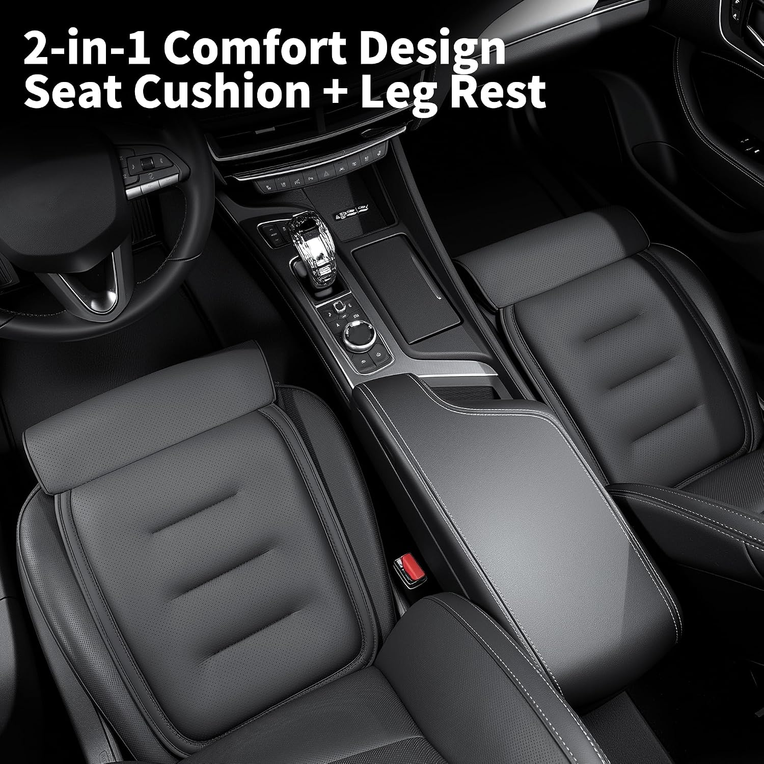 Car Seat Extender Leg Support Cushion for Driver Seats, Black