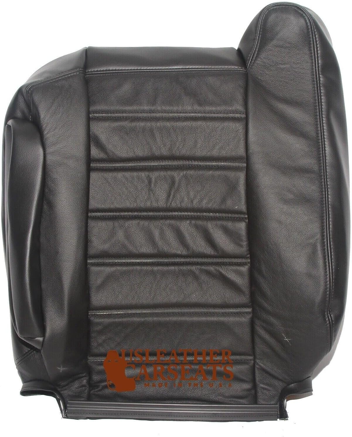 Made in The U.S.A. Full Front Set Leather Replacement Seat Covers (Compatible with 2003-2007 Hummer H2 AWD) Black