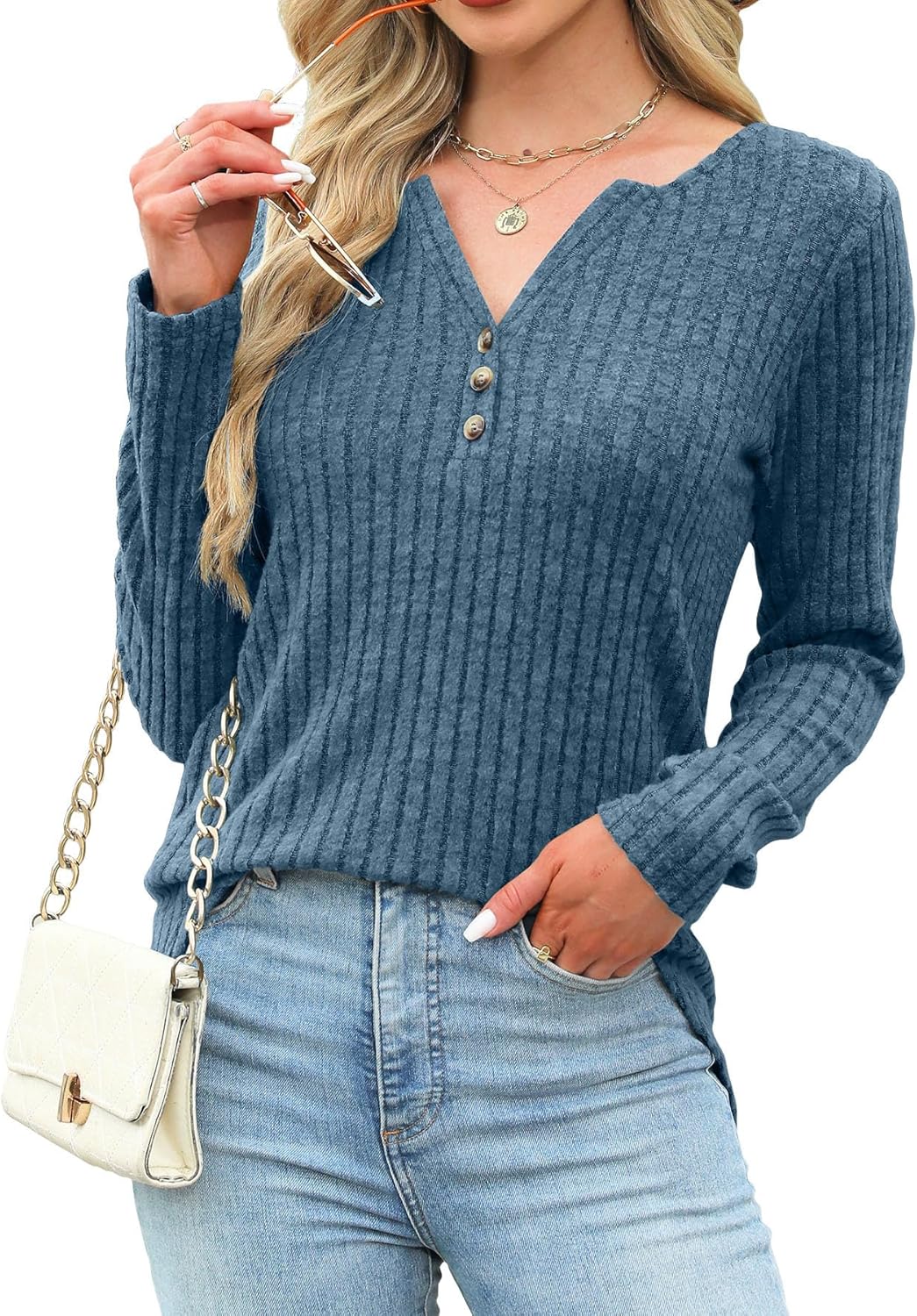 JomeDesign Womens Sweaters Long Sleeve Dressy Casual Tops Fall Outfits Fashion Clothes 2025 S-2XL - Image 4