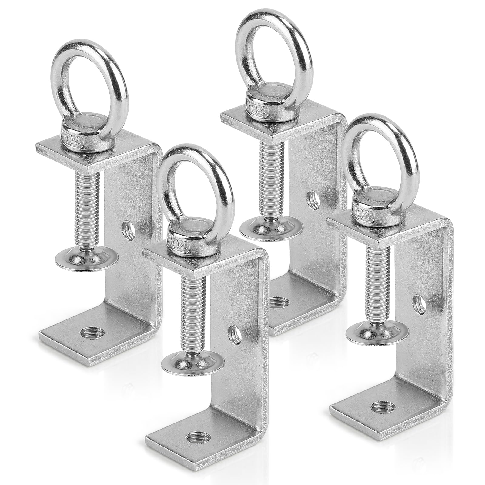 EXLECO Lot de 4 pinces en C de 24-70 mm en acier inoxydable - Pince à vis - Pince de fixation pour le travail du bois, le soudage, la menuiserie, les ouvertures de mâchoire réglables