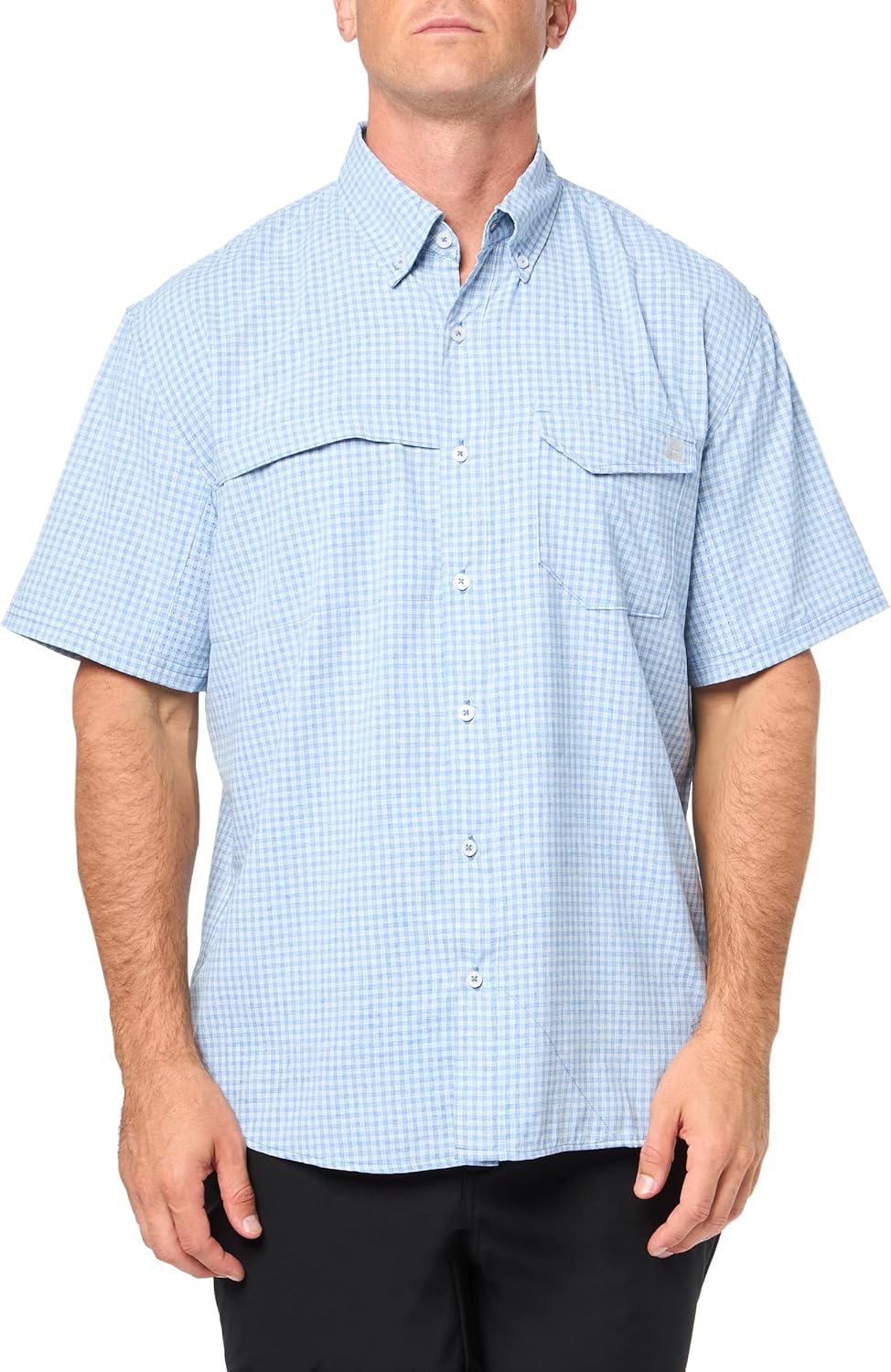 HUK - Men's Tide Point Pattern Short Sleeve Shirt, Fishing Button Down - Image 3