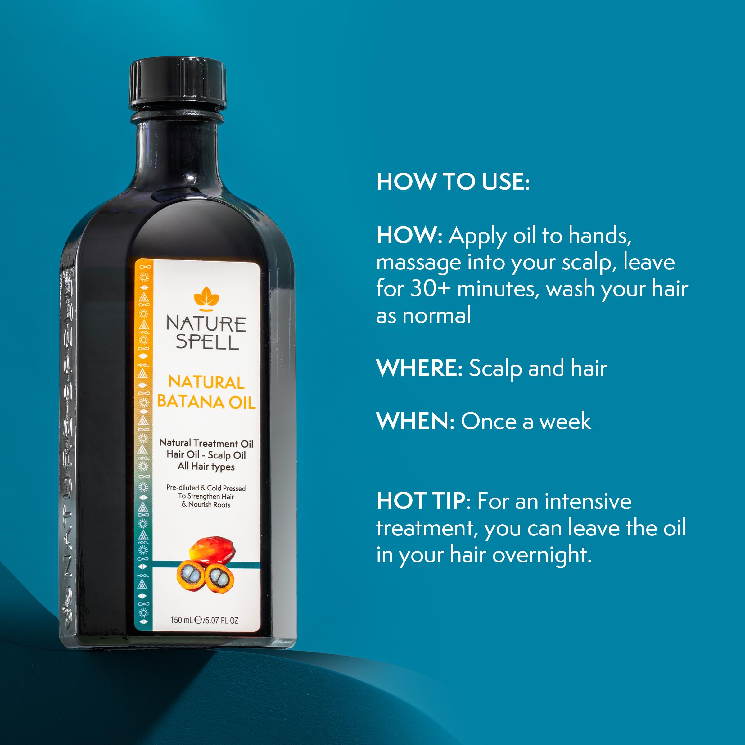 Nature Spell Hair Growth Duo with Rosemary & Batana Oils, Pre-Diluted Oil Set to Stimulate Growth & Strengthen Dry Strands - Image 4