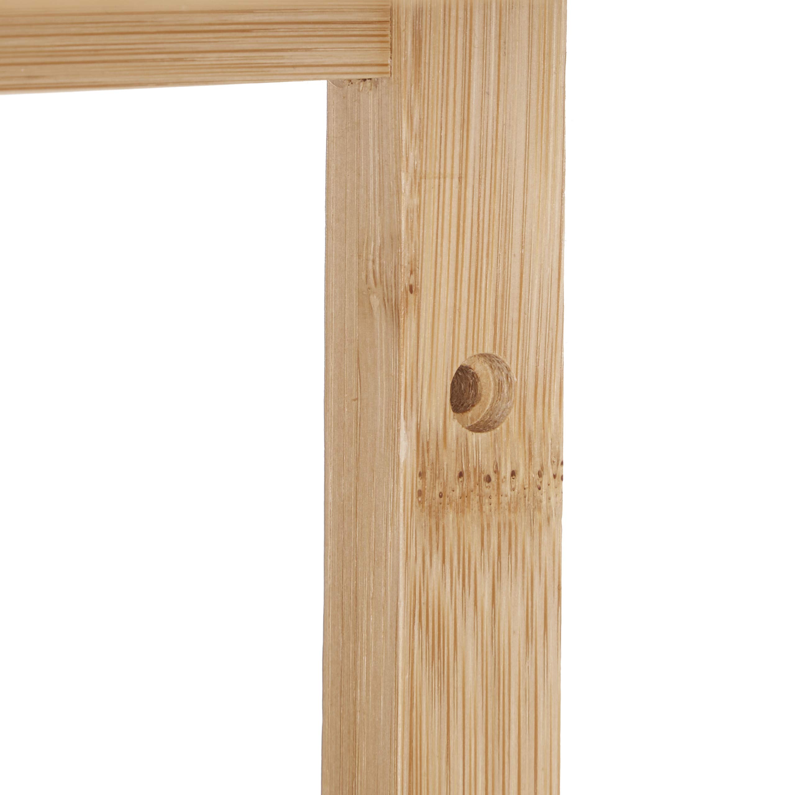 Relaxdays Perchero de Pared con Estante, 6 Ganchos, Baño y Pasillo, Estrecho, Bambú, 18 x 75 x 16 cm, Toallero, Natural