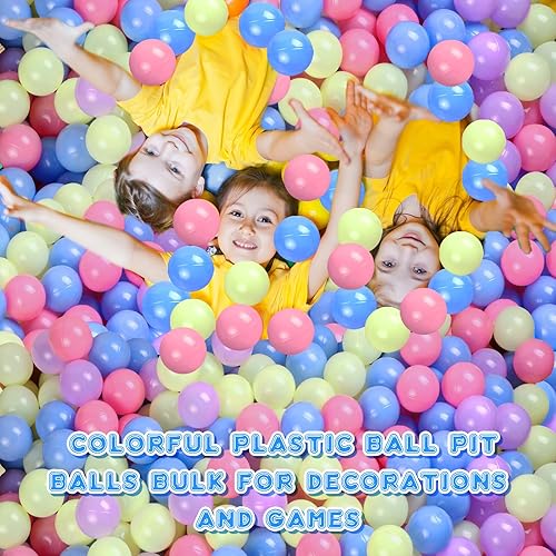 Miniatura 6 de Meooeck Pelota colorida de 2.2 pulgadas de plástico suave a prueba de aplastamiento para exteriores, juguetes para piscina, casa, patio, accesorios