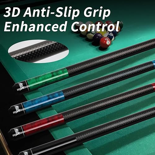 Miniatura 6 de AKLOT Pool Cue Sticks, 58"/42" Canadian Maple Professional Billiard Sticks, Taco De Billar Super Straightened Up 2-Piece Queue for Home, Pool Cues