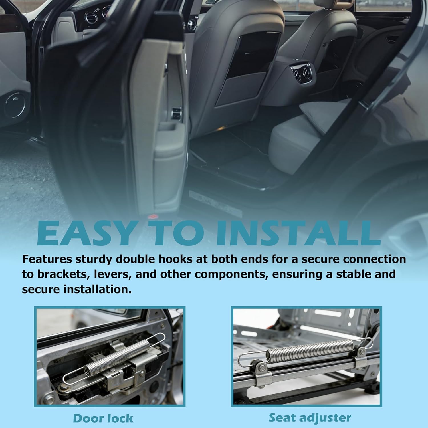 3 Pack #61 4 Inch Double-Hook Tension Spring, Spring Steel for Automotive & Household Hardware Replacement Parts