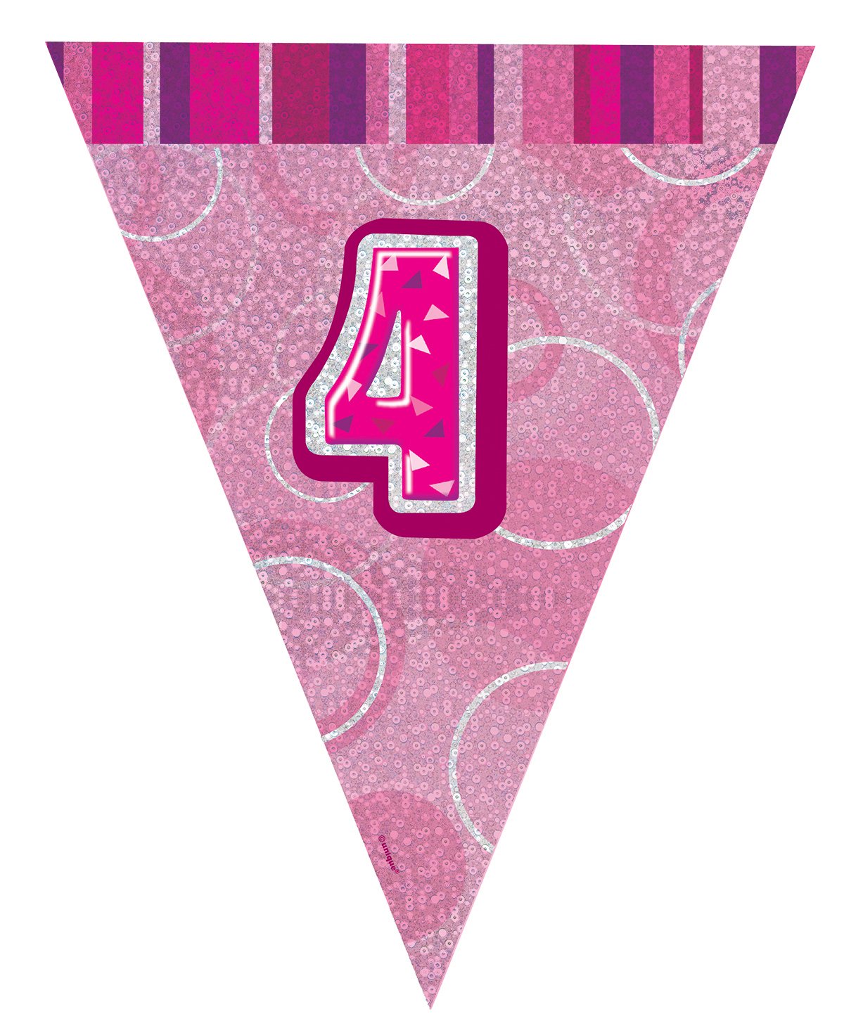 Unique Party 92068 - 9ft Foil Glitz Pink Happy 80th Birthday Banner — view 208