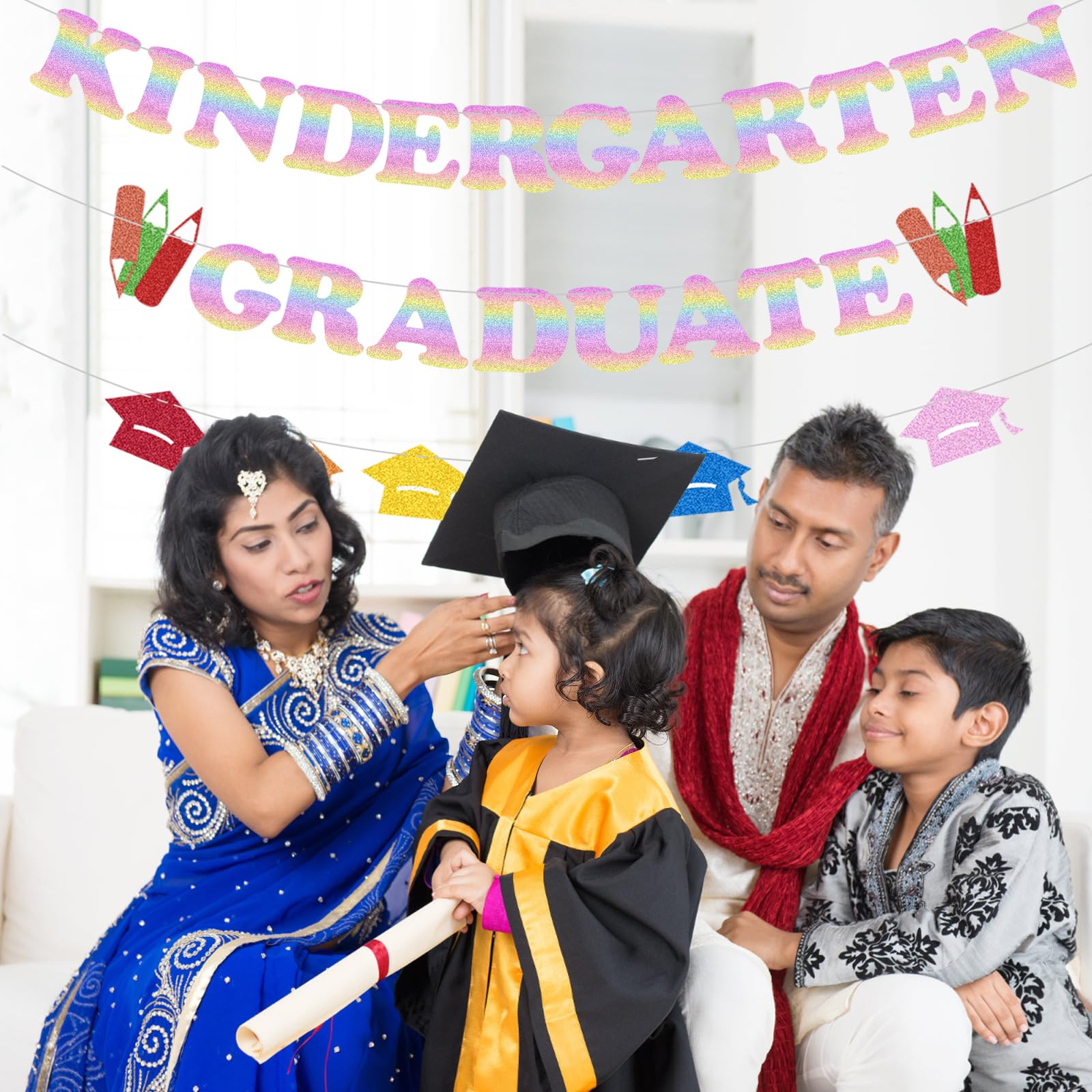 Kindergarten Graduation Decorations Banners, Preschool Graduation Decor, Congrats Grad Banners - Image 3