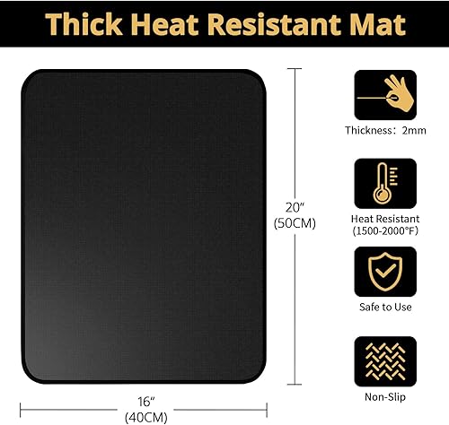 Miniatura 2 de EasyAcc Paquete de 1 tapete protector de encimera, antideslizante, ignífugo para encimera de cocina, tapete resistente al calor, tapete