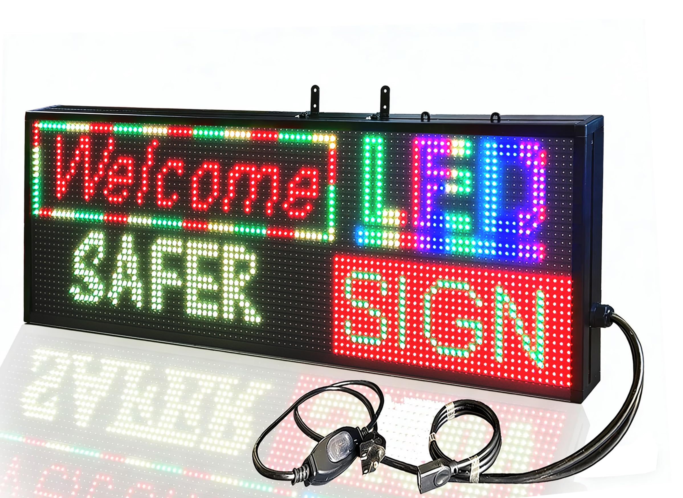 LURV Programmable LED Sign 40"x14", Full Color P10 RGB Scrolling Display | High-Brightness Business & Store Outdoor/Indoor Advertising Message Board,