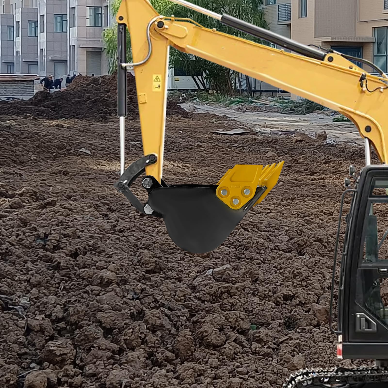 Minibagger Löffel, Minibagger Anbaugerät für 800-1500 kg, Baggerschaufel mit Metallzähnen, für Bauarbeiten, Landwirtschaft, Grabenverfüllung (30cm)