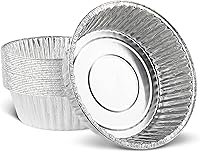 Vista 21 de PLASTICPRO - Tazas desechables de aluminio para magdalenas y muffins de 3.5 pulgadas, moldes para cupcakes de papel de aluminio, aptas