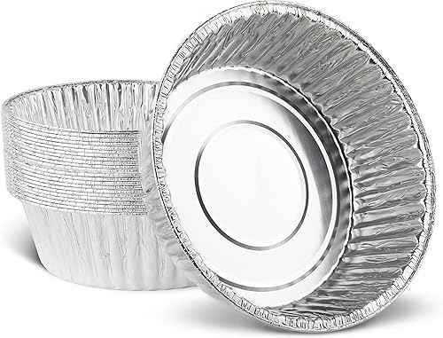 PLASTICPRO Sartenes redondos de aluminio desechables de aluminio de 10 pulgadas, extra profundos, aptos para congelador y horno, para hornear,