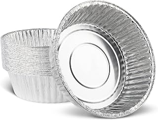 PLASTICPRO 10'' Inch Round Tin Foil Pans Disposable Aluminum, Extra Deep Freezer & Oven Safe - For Baking, Cooking, Storage, Roasting, & Reheating, Pack of 20